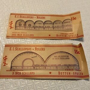 Vintage E.I. Scallopers and Rulers Set